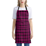 Hot Pink And Black Houndstooth Print Apron