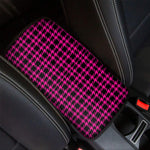 Hot Pink And Black Houndstooth Print Car Center Console Cover
