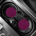 Hot Pink And Black Houndstooth Print Car Coasters