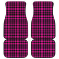 Hot Pink And Black Houndstooth Print Front and Back Car Floor Mats