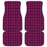 Hot Pink And Black Houndstooth Print Front and Back Car Floor Mats