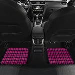 Hot Pink And Black Houndstooth Print Front and Back Car Floor Mats