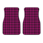 Hot Pink And Black Houndstooth Print Front Car Floor Mats
