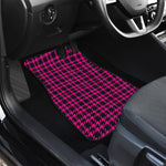 Hot Pink And Black Houndstooth Print Front Car Floor Mats