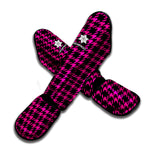 Hot Pink And Black Houndstooth Print Muay Thai Shin Guard