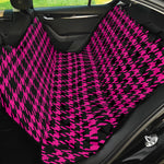 Hot Pink And Black Houndstooth Print Pet Car Back Seat Cover