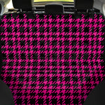 Hot Pink And Black Houndstooth Print Pet Car Back Seat Cover