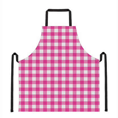Hot Pink And White Buffalo Check Print Apron