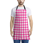 Hot Pink And White Buffalo Check Print Apron