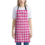Hot Pink And White Buffalo Check Print Apron
