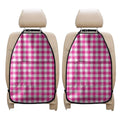 Hot Pink And White Buffalo Check Print Car Seat Organizers