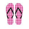 Hot Pink And White Buffalo Check Print Flip Flops