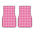 Hot Pink And White Buffalo Check Print Front Car Floor Mats