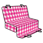 Hot Pink And White Buffalo Check Print Pet Car Back Seat Cover