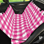 Hot Pink And White Buffalo Check Print Pet Car Back Seat Cover