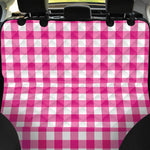 Hot Pink And White Buffalo Check Print Pet Car Back Seat Cover
