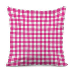 Hot Pink And White Buffalo Check Print Pillow Cover