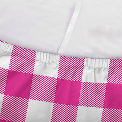 Hot Pink And White Buffalo Check Print Sofa Cover