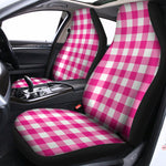 Hot Pink And White Buffalo Check Print Universal Fit Car Seat Covers