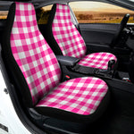 Hot Pink And White Buffalo Check Print Universal Fit Car Seat Covers