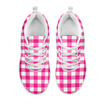 Hot Pink And White Buffalo Check Print White Sneakers