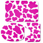 Hot Pink And White Cow Print 3 Piece Bath Mat Set