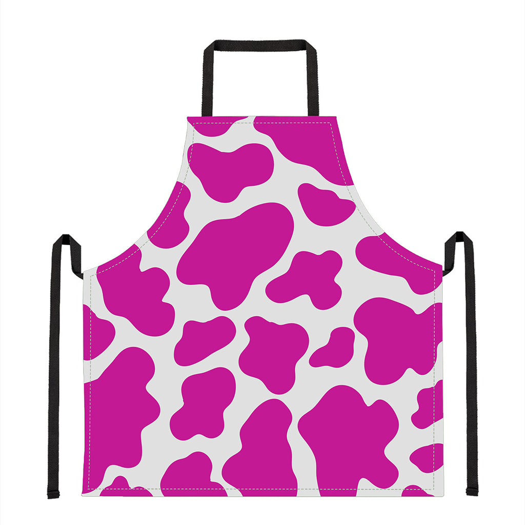 Hot Pink And White Cow Print Apron