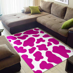 Hot Pink And White Cow Print Area Rug GearFrost