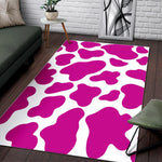 Hot Pink And White Cow Print Area Rug GearFrost