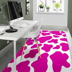 Hot Pink And White Cow Print Area Rug GearFrost
