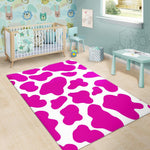 Hot Pink And White Cow Print Area Rug GearFrost