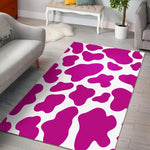 Hot Pink And White Cow Print Area Rug GearFrost