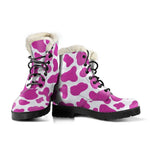 Hot Pink And White Cow Print Comfy Boots GearFrost