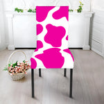 Hot Pink And White Cow Print Dining Chair Slipcover