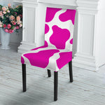 Hot Pink And White Cow Print Dining Chair Slipcover