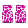 Hot Pink And White Cow Print Front Car Floor Mats