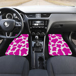 Hot Pink And White Cow Print Front Car Floor Mats