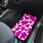 Hot Pink And White Cow Print Front Car Floor Mats