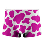 Hot Pink And White Cow Print Men's Boxer Briefs