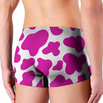 Hot Pink And White Cow Print Men's Boxer Briefs