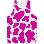 Hot Pink And White Cow Print Men's Tank Top