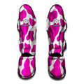 Hot Pink And White Cow Print Muay Thai Shin Guards
