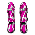 Hot Pink And White Cow Print Muay Thai Shin Guard