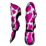 Hot Pink And White Cow Print Muay Thai Shin Guard