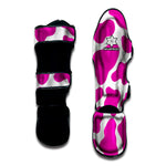 Hot Pink And White Cow Print Muay Thai Shin Guard