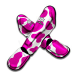 Hot Pink And White Cow Print Muay Thai Shin Guard