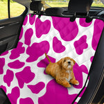 Hot Pink And White Cow Print Pet Car Back Seat Cover