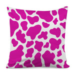 Hot Pink And White Cow Print Pillow Cover