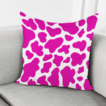 Hot Pink And White Cow Print Pillow Cover