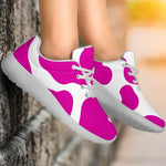 Hot Pink And White Cow Print Sport Shoes GearFrost